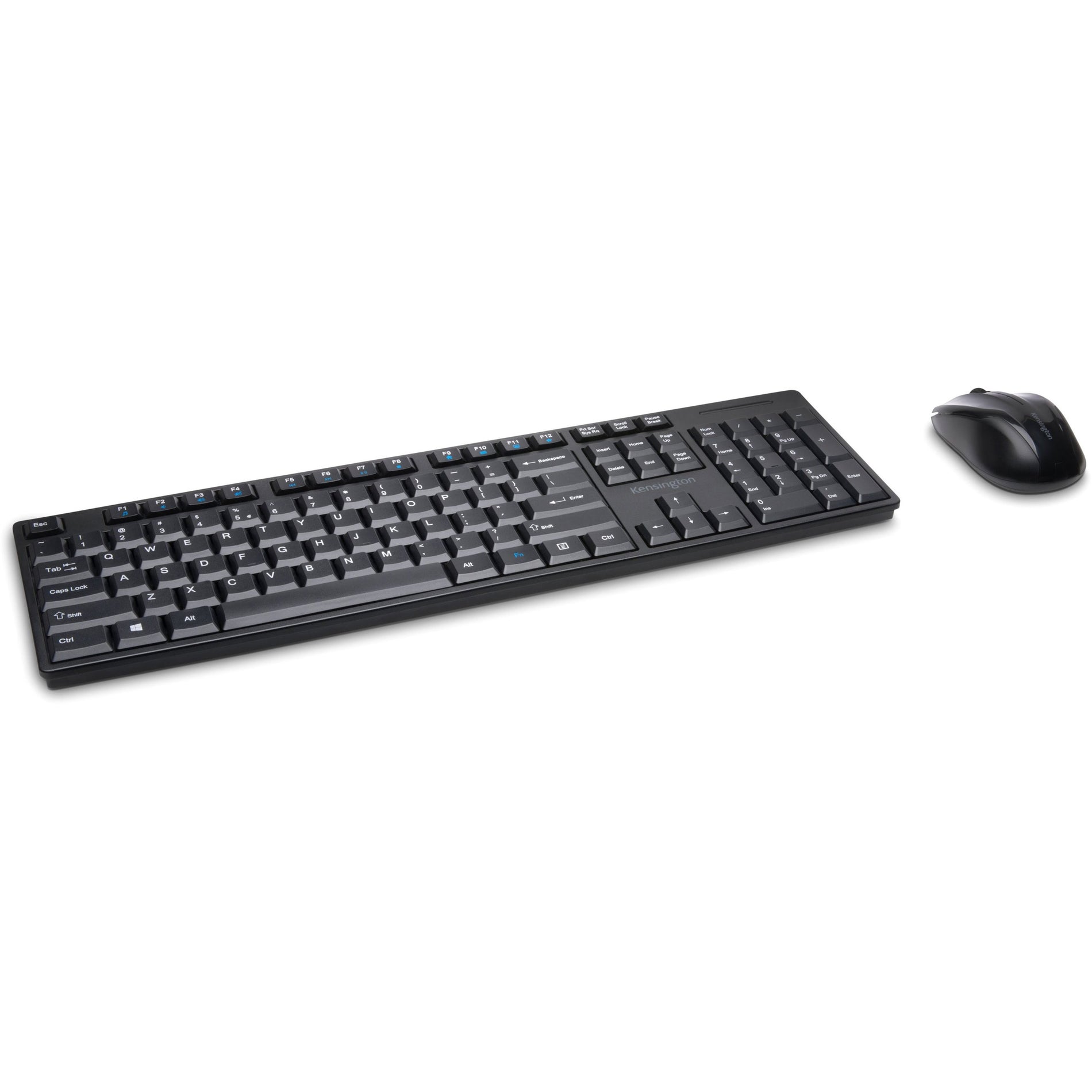 Kensington K75230US Pro Fit Wireless Desktop Set - Black, Spill Proof, Low-profile Keys, Full-size Keyboard, Plug & Play