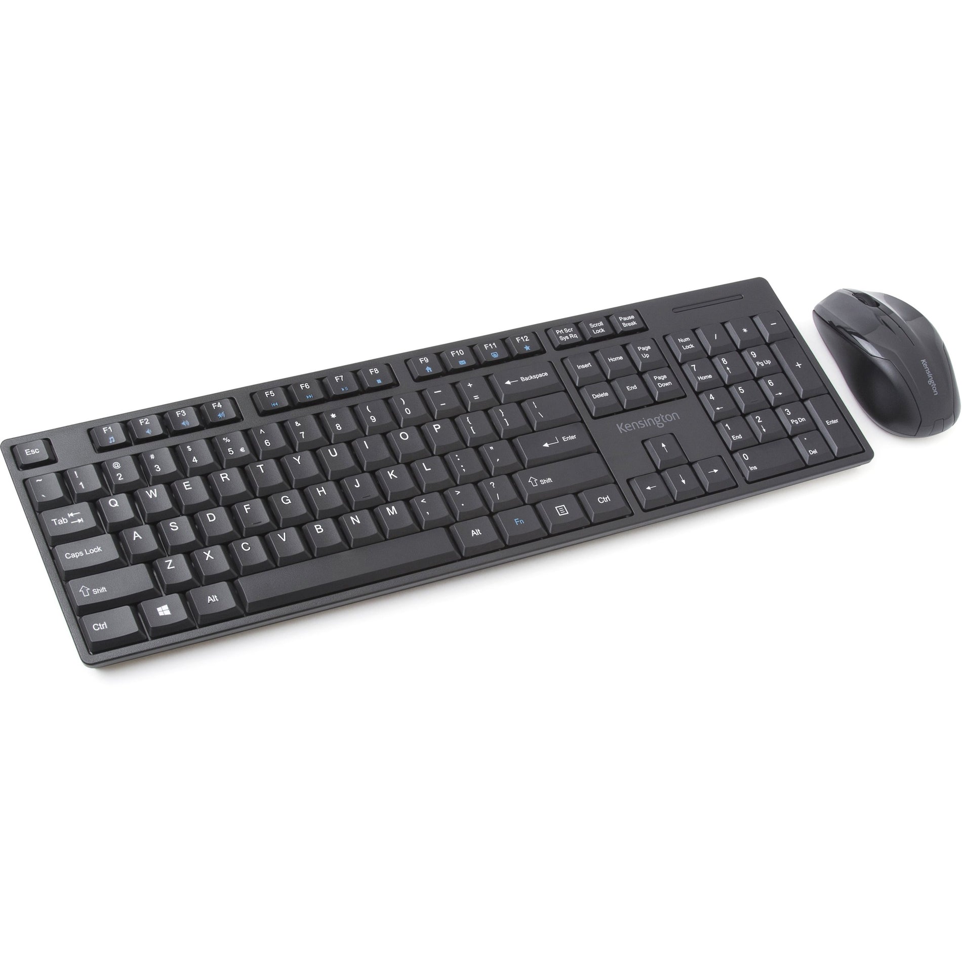 Kensington K75230US Pro Fit Wireless Desktop Set - Black, Spill Proof, Low-profile Keys, Full-size Keyboard, Plug & Play