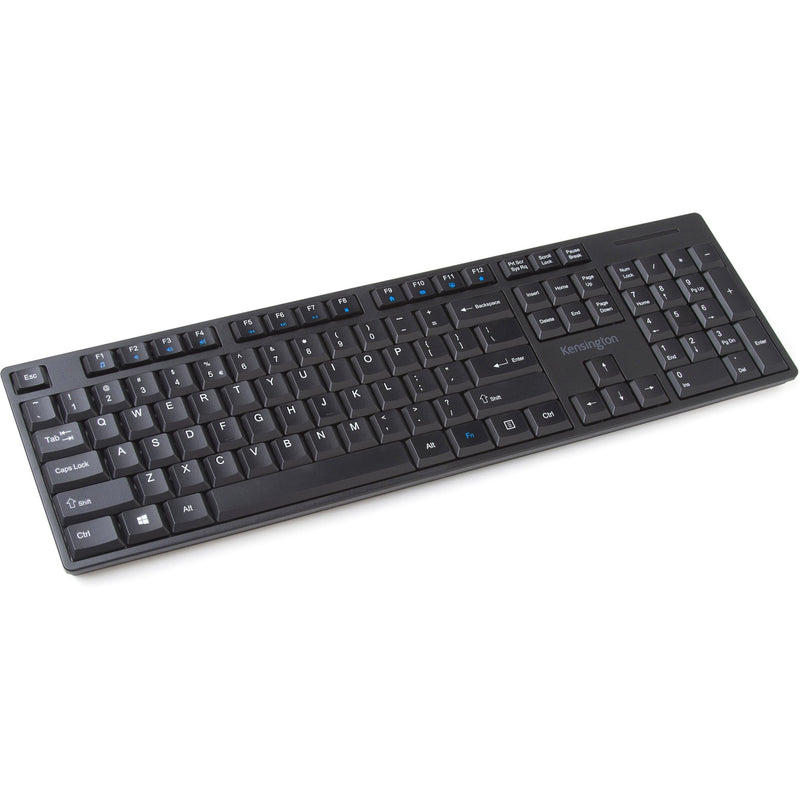 Top view of Kensington Pro Fit wireless keyboard showing full QWERTY layout with number pad