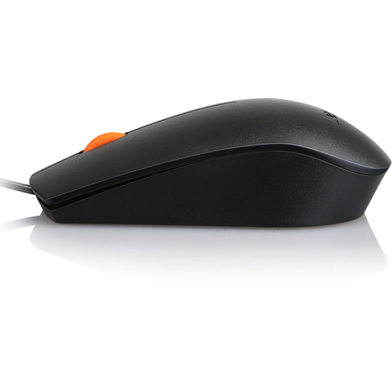 Side view of Lenovo 300 USB Mouse showing ergonomic curve and profile