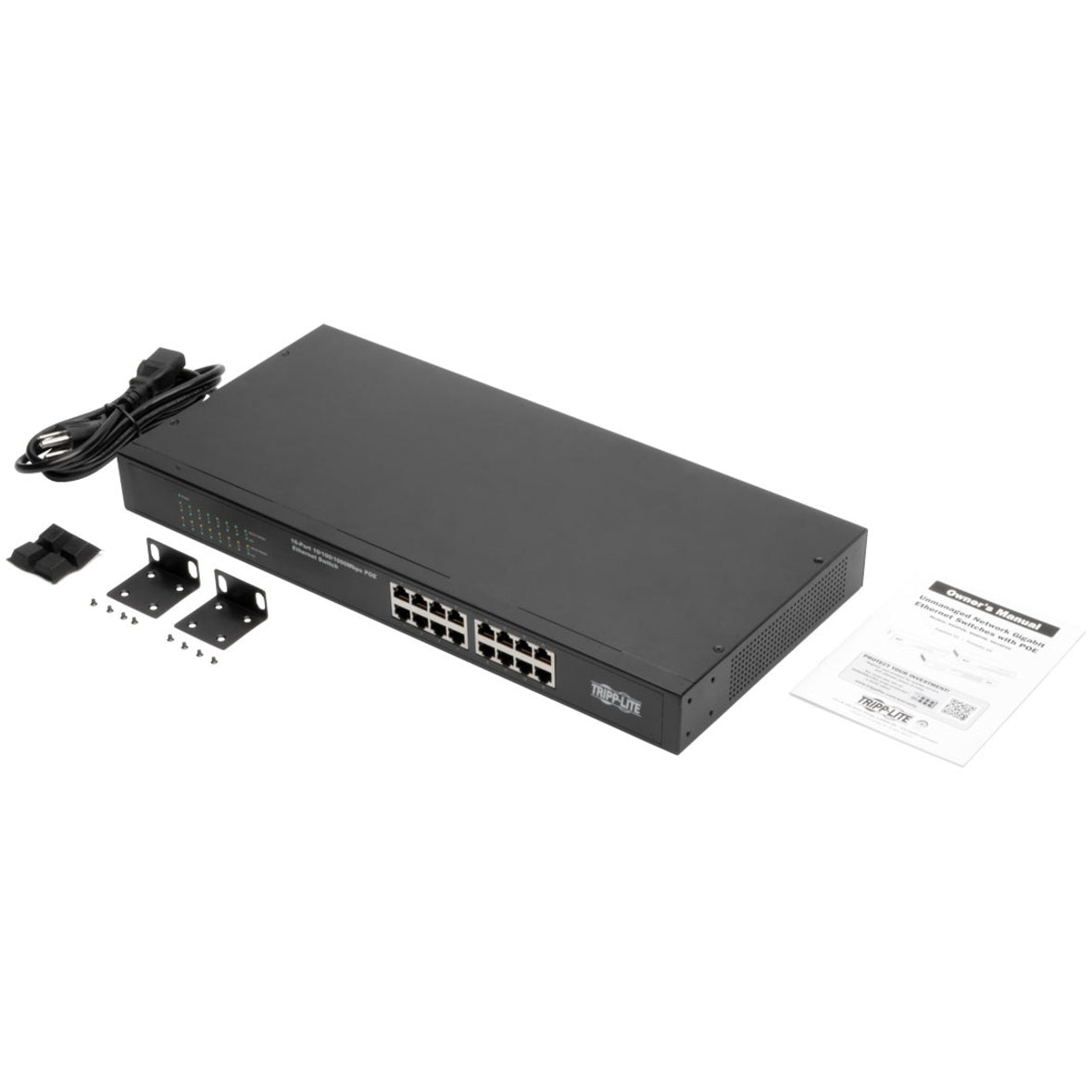 Tripp Lite NG16POE Unmanaged Network Gigabit Ethernet Switch with POE, 16-Port 10/100/1000 Mbps 1U