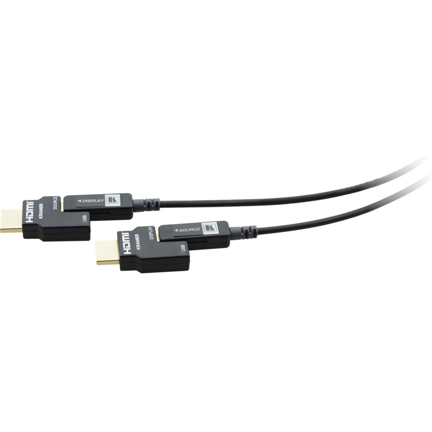 Câble HDMI enfichable optique actif 4K Kramer CP-AOCH/60-98 9843 pi résistant à la corrosion protection EMI/RF certifié RoHS