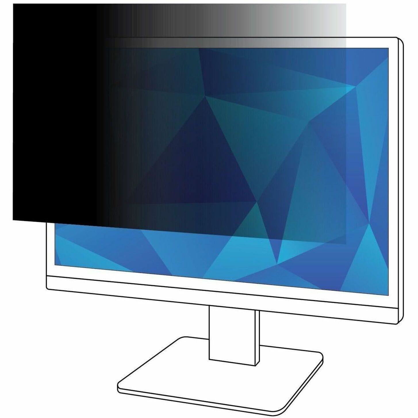 Filtre de confidentialité 3M PF320W9B Réversible Brillant à Anti-éblouissement Réduction de la Lumière Bleue Angle de Vision Limité Image Cristalline 32" Widescreen Noir Mat