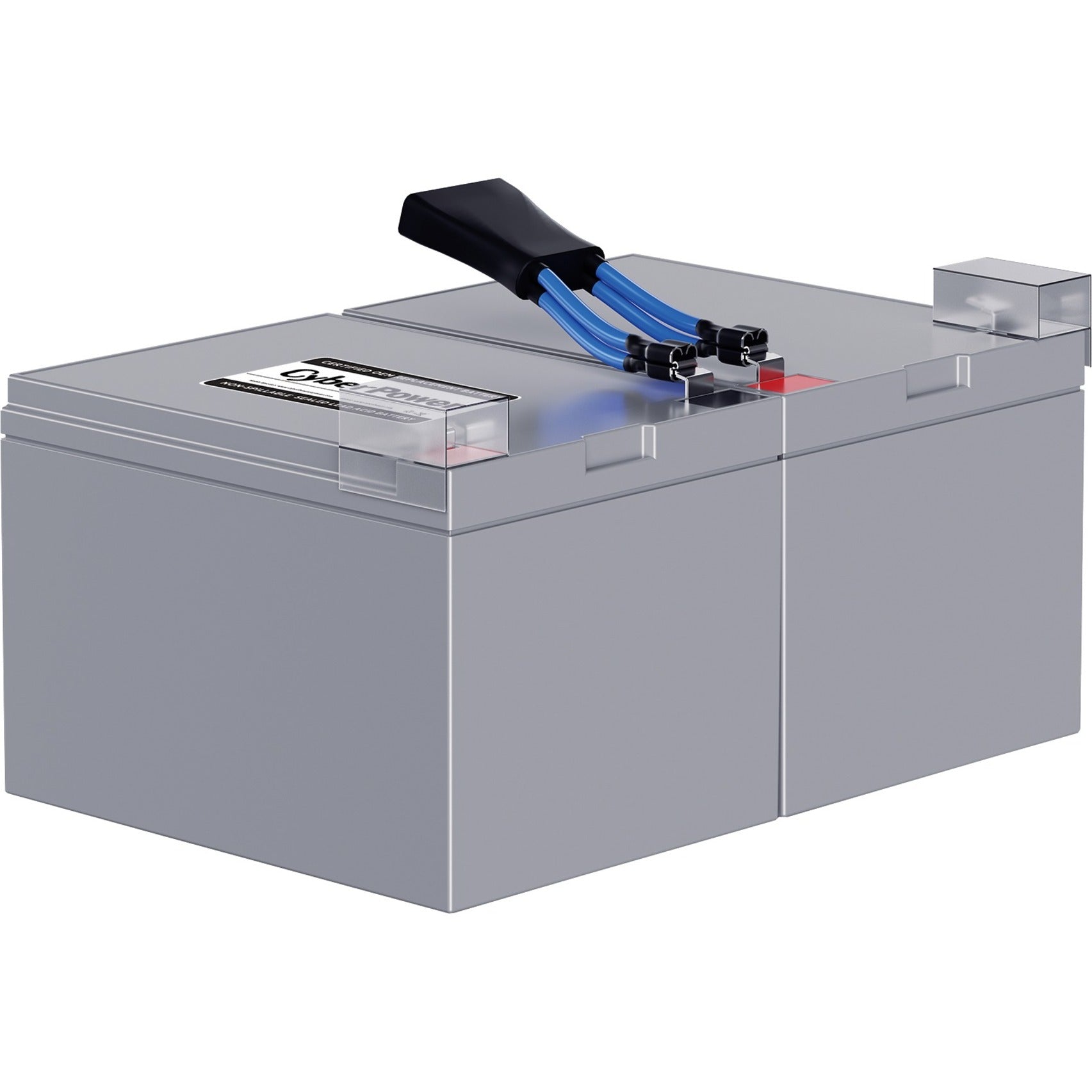 Side view of CyberPower RB12120X2B battery pack highlighting connection points and secure casing-alternate-image2