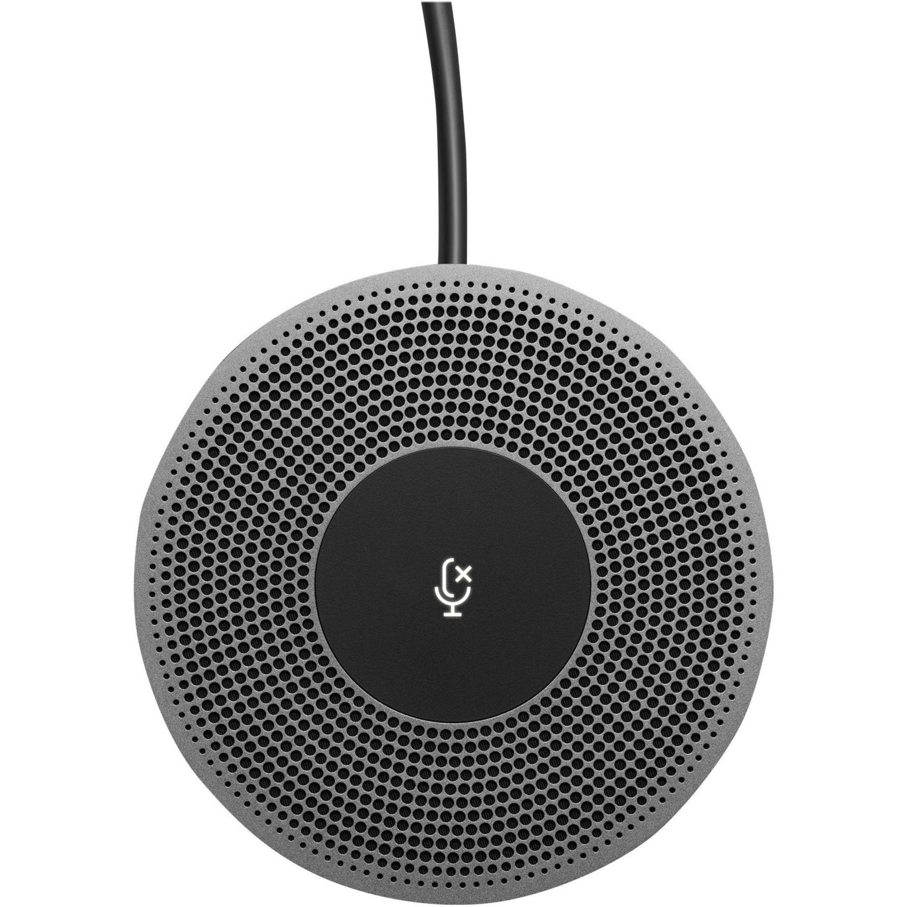 Logitech MeetUp expansion microphone showing design and mute button-alternate-image5