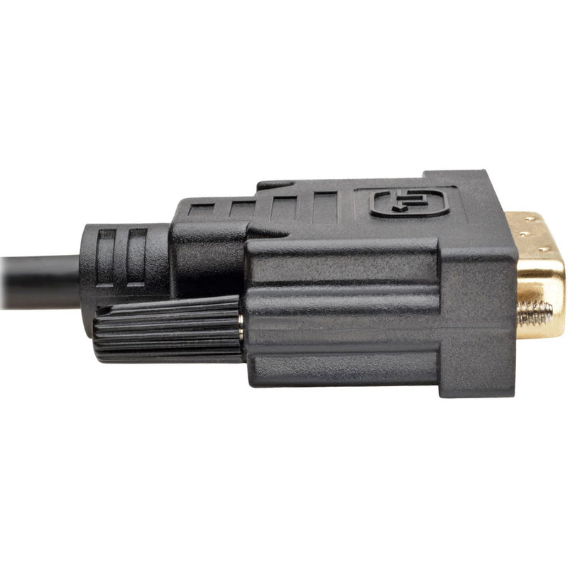 Side view of DVI-D connector showing strain relief and housing construction