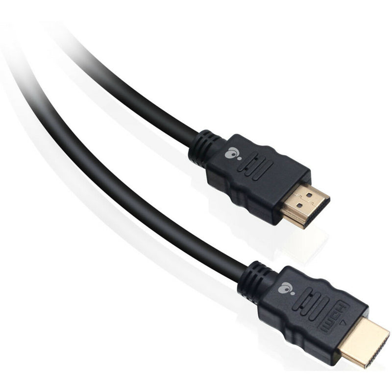 IOGEAR Premium HDMI cable showing flexible cable design and strain relief construction