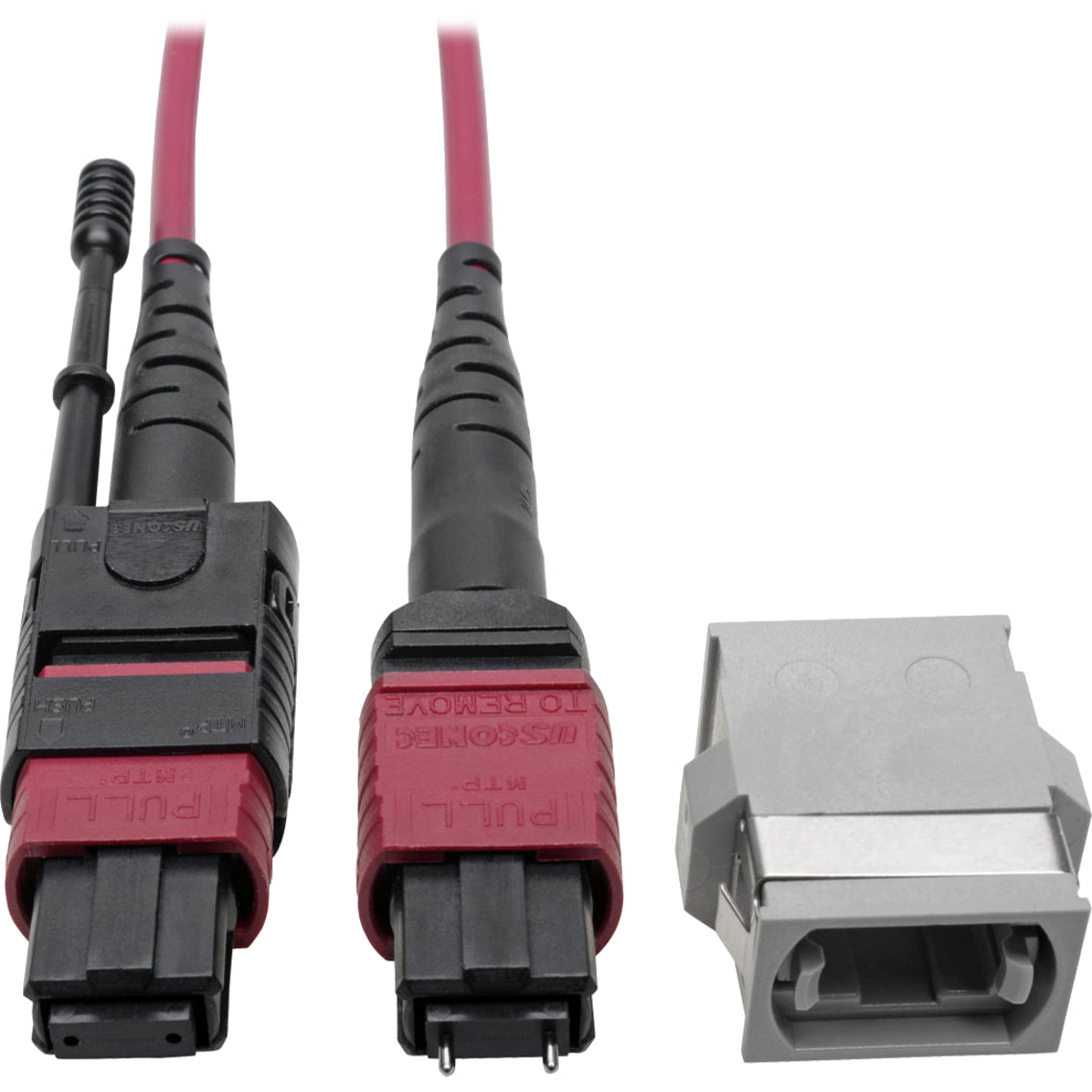 Tripp Lite N846-08N-C2B Fiber Optic Duplex Patch Network Cable, 8" Length, 100 Gbit/s Data Transfer Rate, Magenta