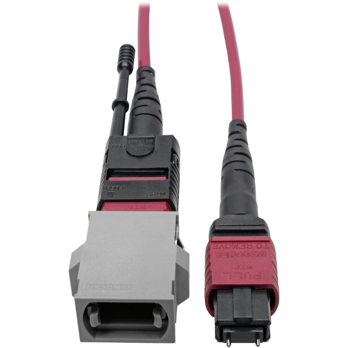 Tripp Lite N846-08N-C2B Fiber Optic Duplex Patch Network Cable, 8" Length, 100 Gbit/s Data Transfer Rate, Magenta