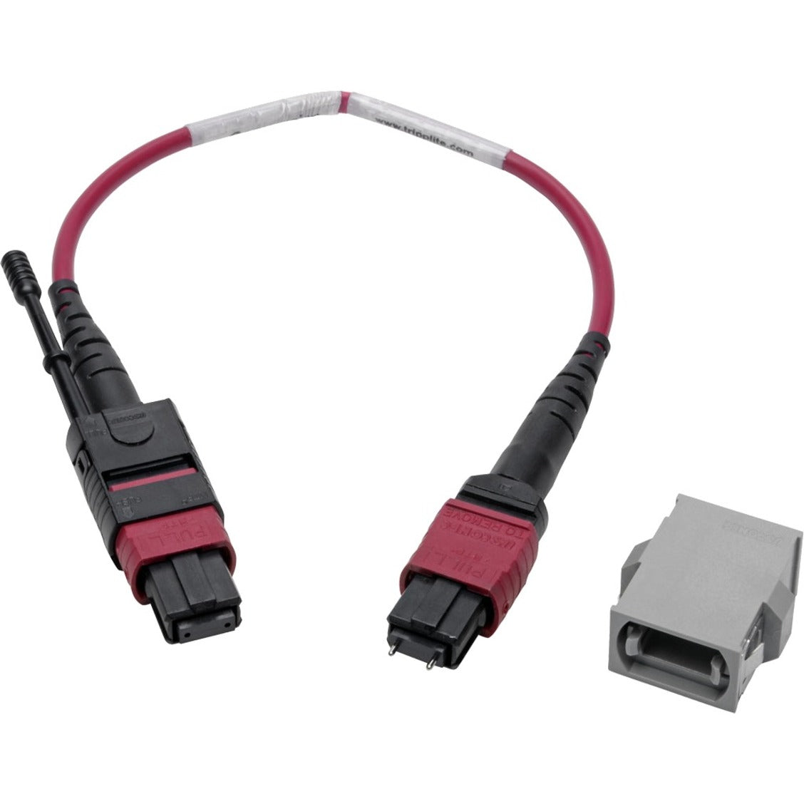 Tripp Lite N846-08N-C2B Fiber Optic Duplex Patch Network Cable, 8" Length, 100 Gbit/s Data Transfer Rate, Magenta