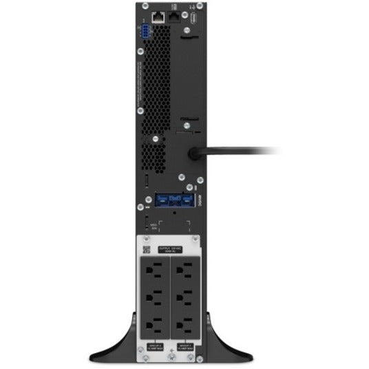 Rear view of APC Smart-UPS SRT 1500VA showing power outlets and communication ports