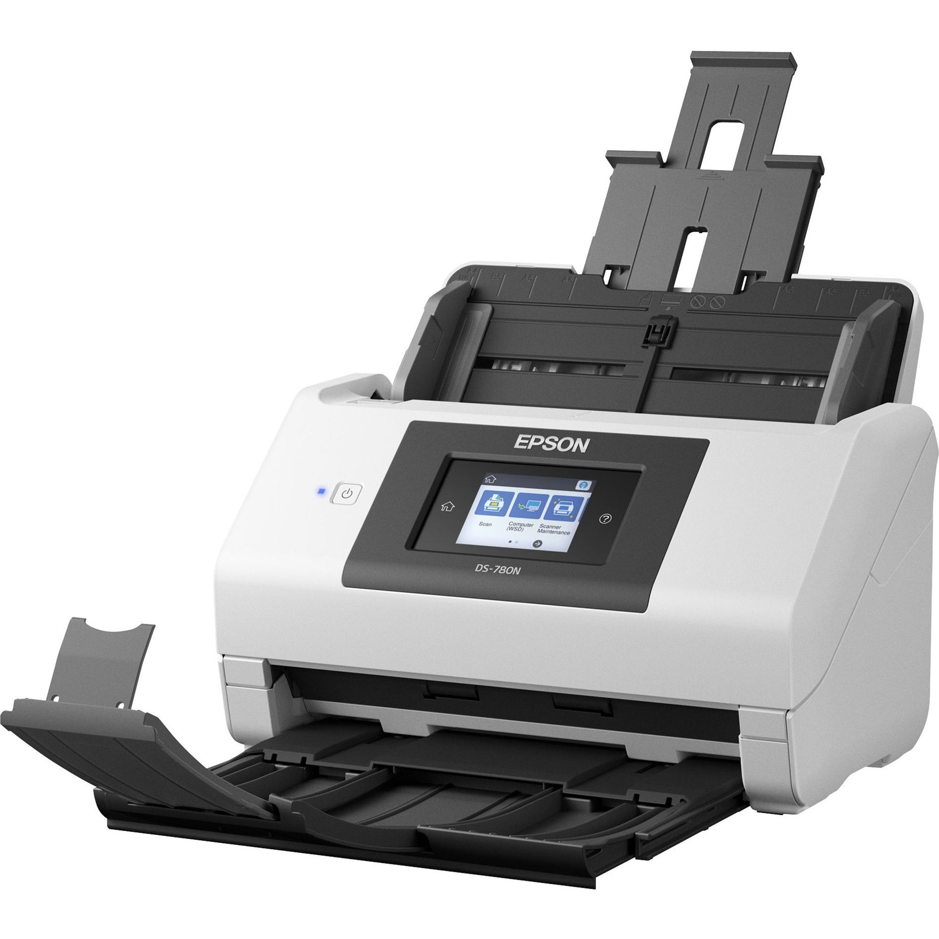 Epson B11B227201 DS-780N Network Color Document Scanner, 600 dpi Optical, Duplex Scanning, 100 Sheets ADF Capacity