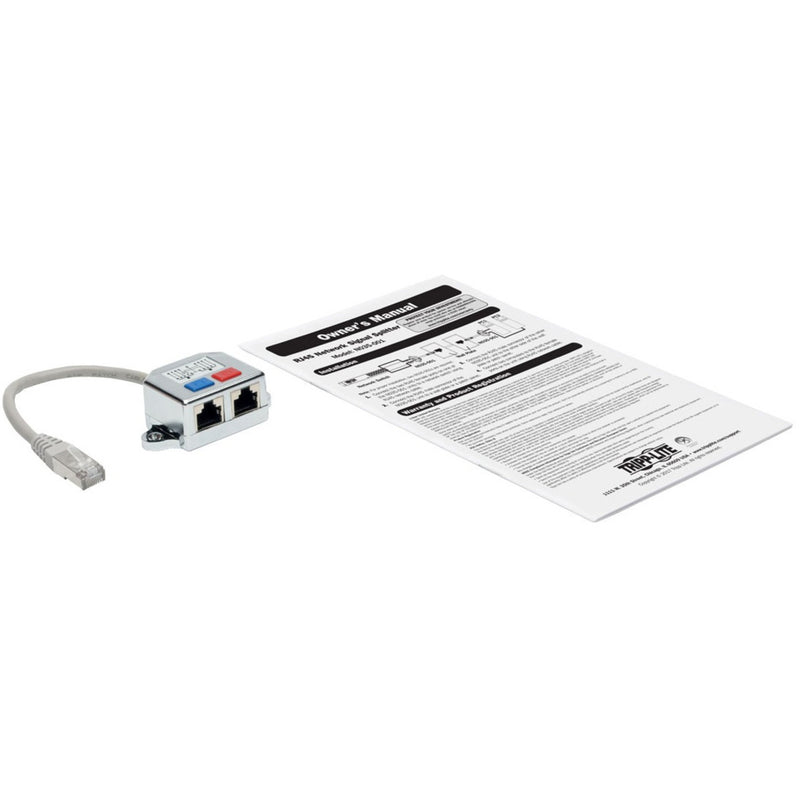 N035-001 splitter shown with included owner's manual and installation documentation