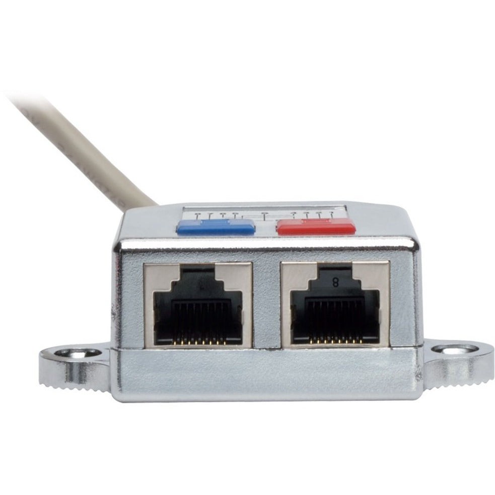 Tripp Lite N035-001 2-to-1 RJ45 Splitter Adapter Cable, 10/100 Ethernet Cat5/Cat5e (M/2xF), 0.5 ft, Enhance Network Connectivity