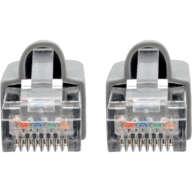 Detailed view of RJ45 connector pins showing internal wiring configuration