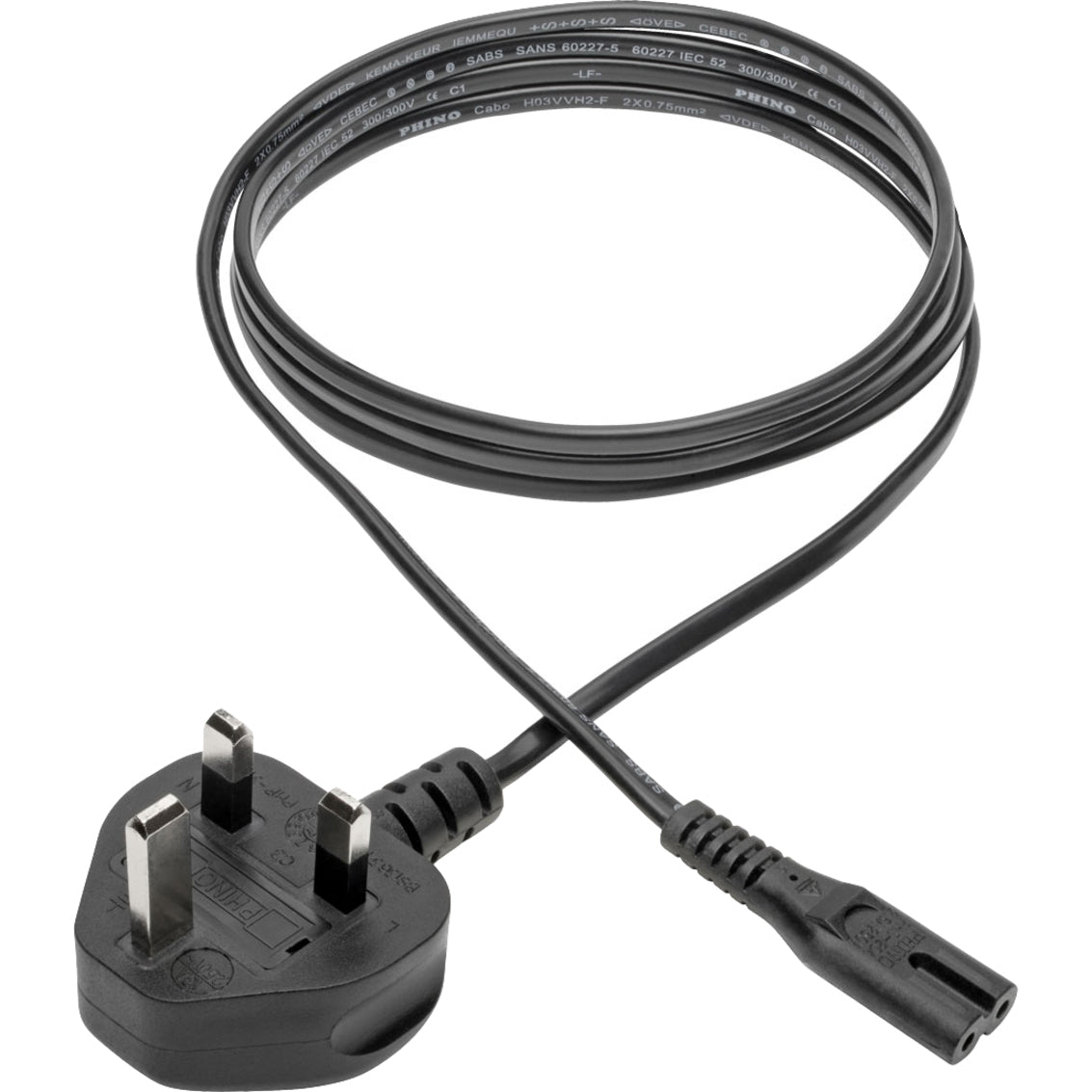 Full length view of Tripp Lite P061-006 power cord showing cable flexibility and construction-alternate-image2