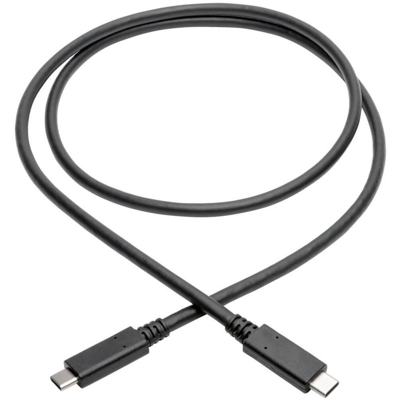 Full length view of 3-foot USB-C to USB-C cable showing flexible design