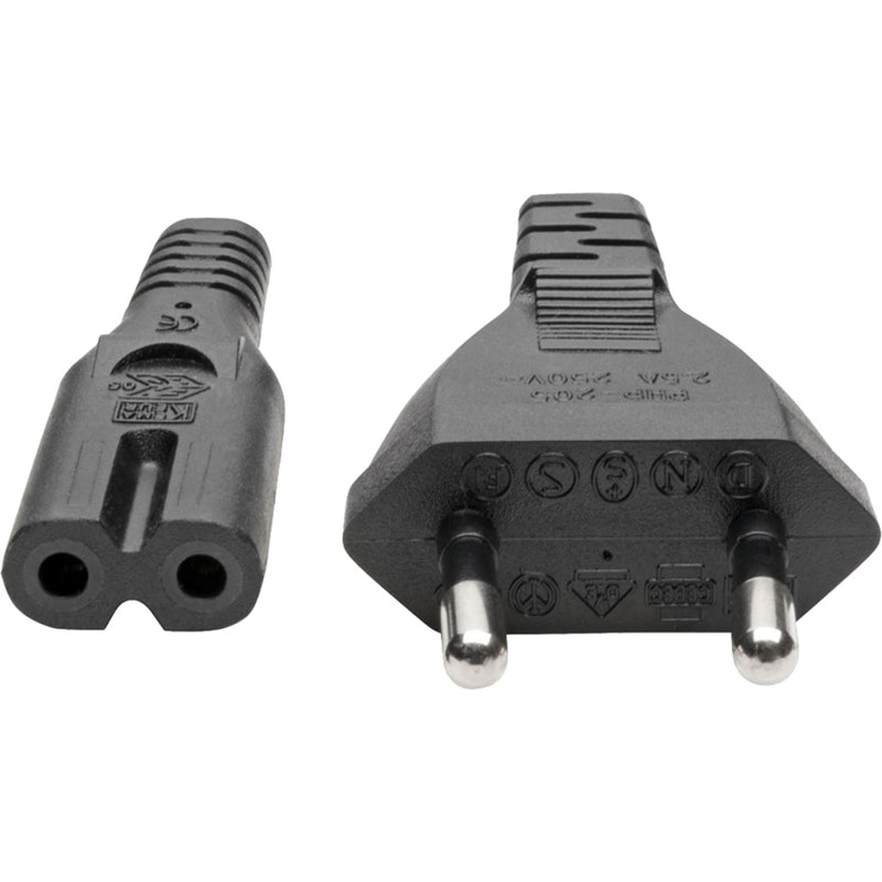 Detailed view of power cord connectors highlighting safety features and construction quality