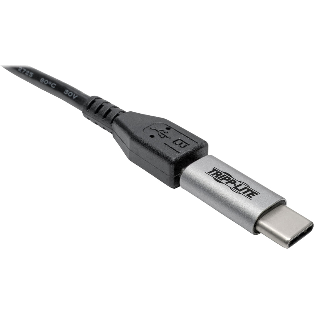 تريpp لايت U040-000-MIC-F USB 2.0 محول عالي السرعة، USB-C إلى USB ميكرو-B (M/F)، مصبوب، مؤشر LED