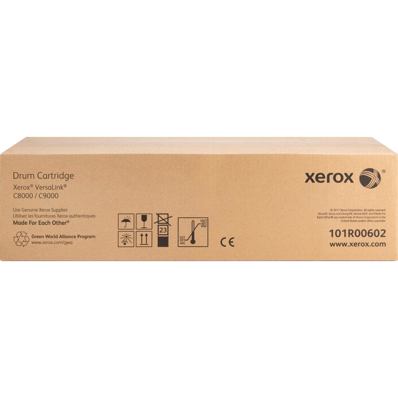 Xerox 101R00602 VersaLink C8000/C9000 drum cartridge in original packaging with product specifications and handling instructions