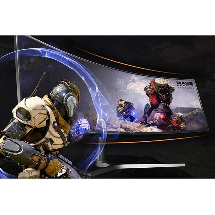 Samsung C49HG90DMN 49" CHG90 QLED Gaming Monitor, Curved VA Panel, 3840x1080, Quantum Dot, 1.07B Colors, 1ms, 144Hz, HDMIx2/DP/miniDP/USB Hub, 3-Year Warranty