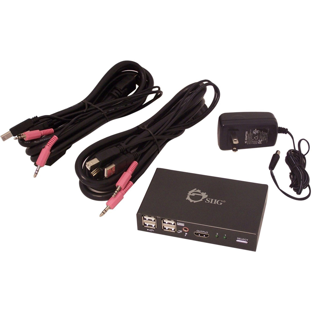 SIIG CE-KV0011-S2 2x1 USB HDMI KVM Switch - 4Kx2K, 3-Year Warranty, USB and HDMI Ports, 6 USB Ports, 3 HDMI Ports