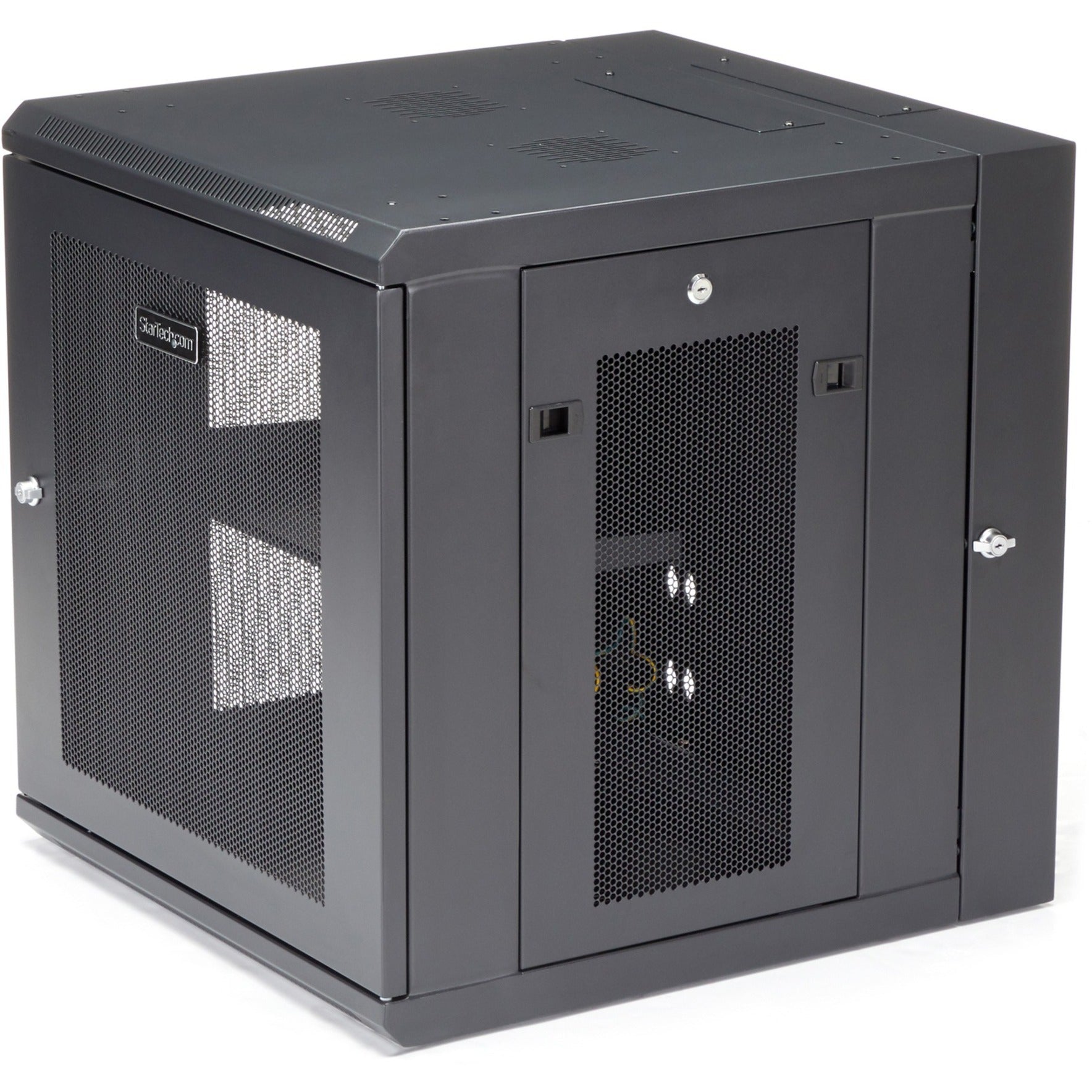 Side perspective of server cabinet showing multiple access points and internal structure-alternate-image3