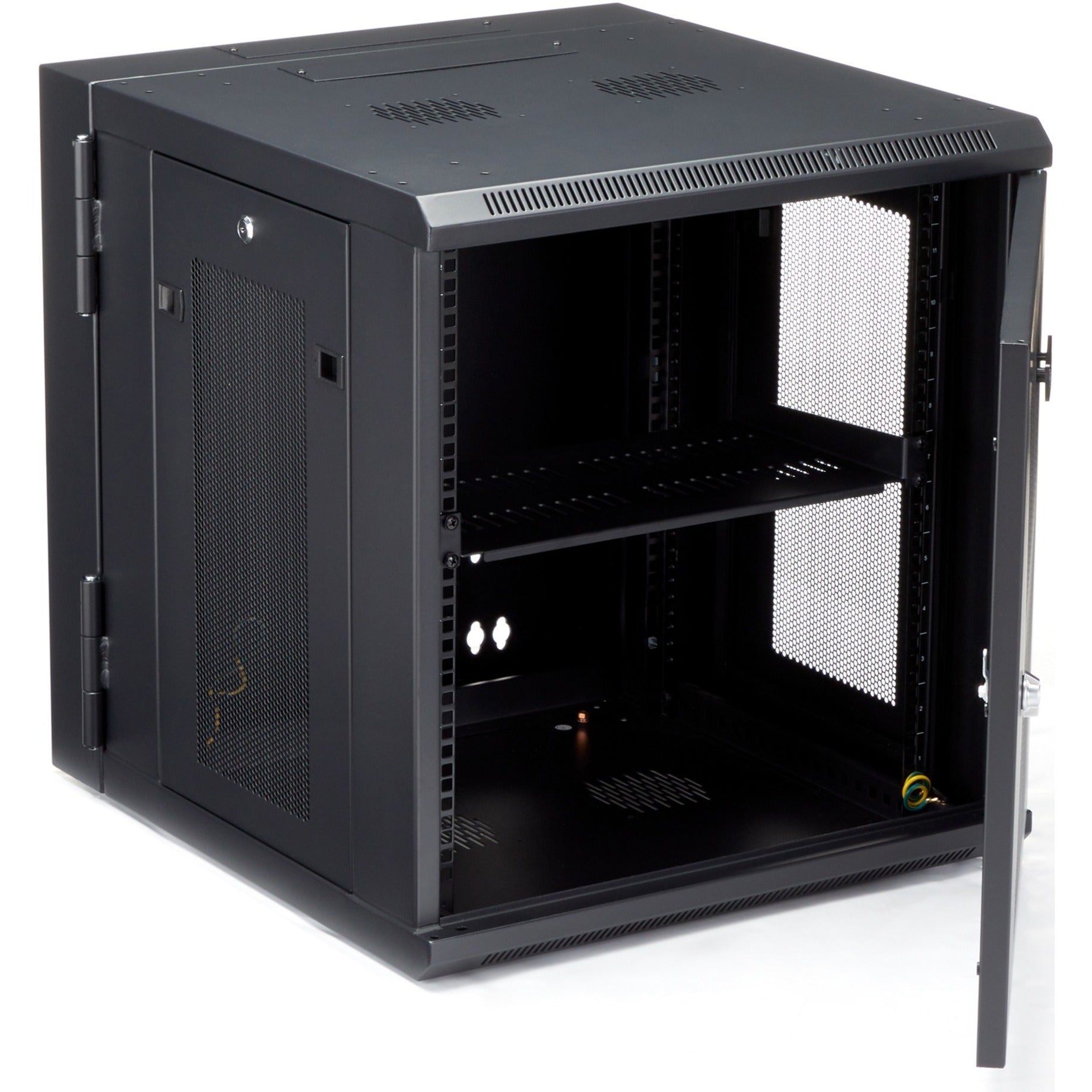 Interior view of server cabinet showing mounting options and cable management-alternate-image4