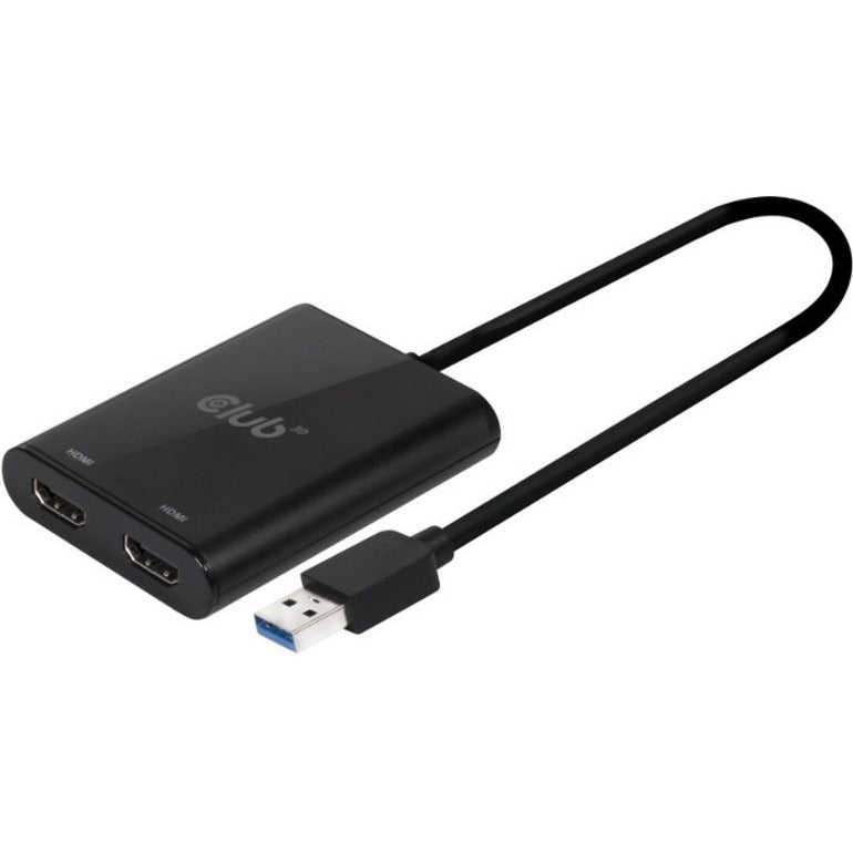 Club 3D CSV-1477 USB A to DisplayPort 1.2 Dual Monitor 4K 60Hz, PC External Graphic Adapter