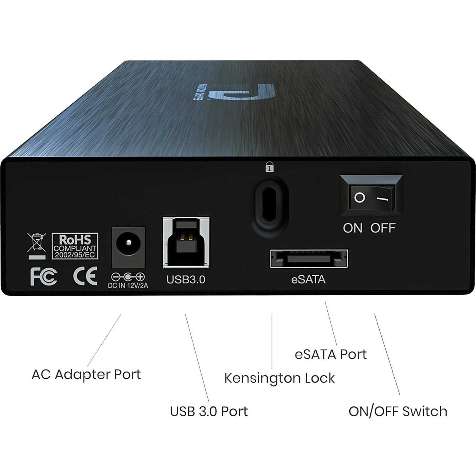 Fantom Drives GFP8000EU3 GFORCE 8TB 7200RPM External Hard Drive - USB 3.2 Gen 1 & eSATA - Black, High Quality Aluminum, 1 Year Warranty