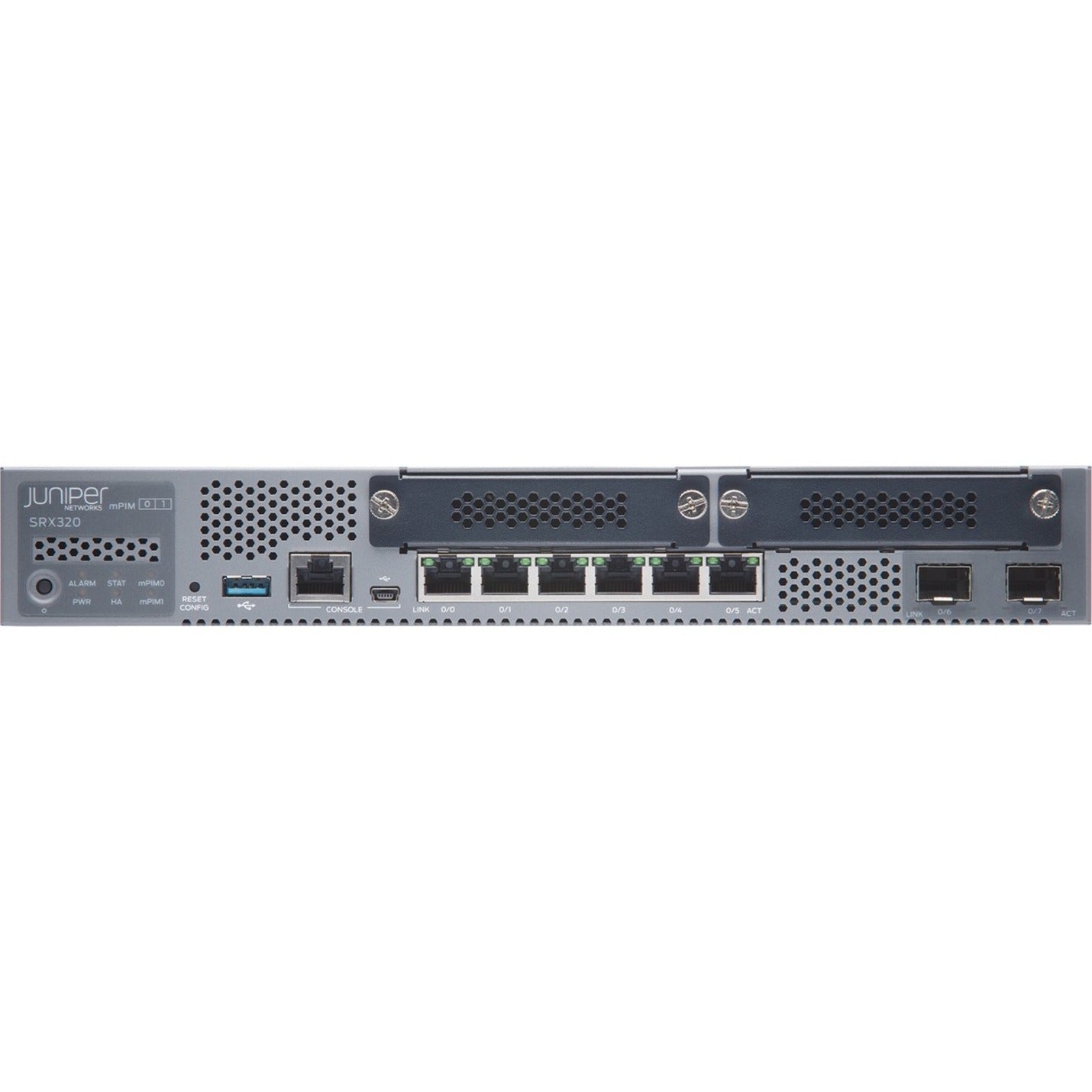 Juniper SRX320-SYS-JB SRX320 Router, Gigabit Ethernet, 6 Ports, 4 Expansion Slots