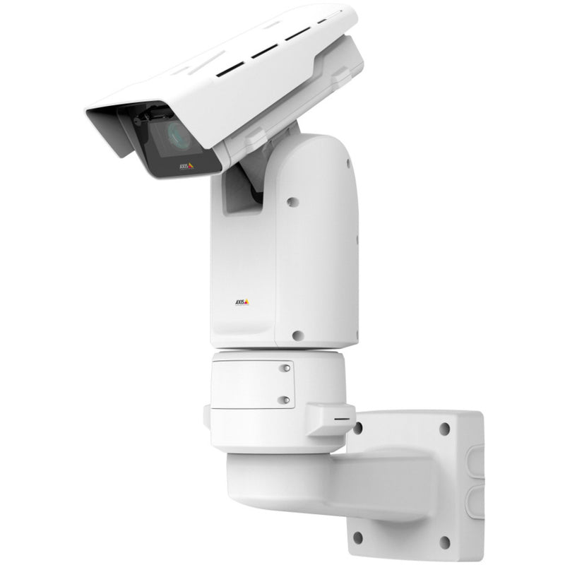 AXIS T94J01A wall mount shown with installed camera system demonstrating full range of motion