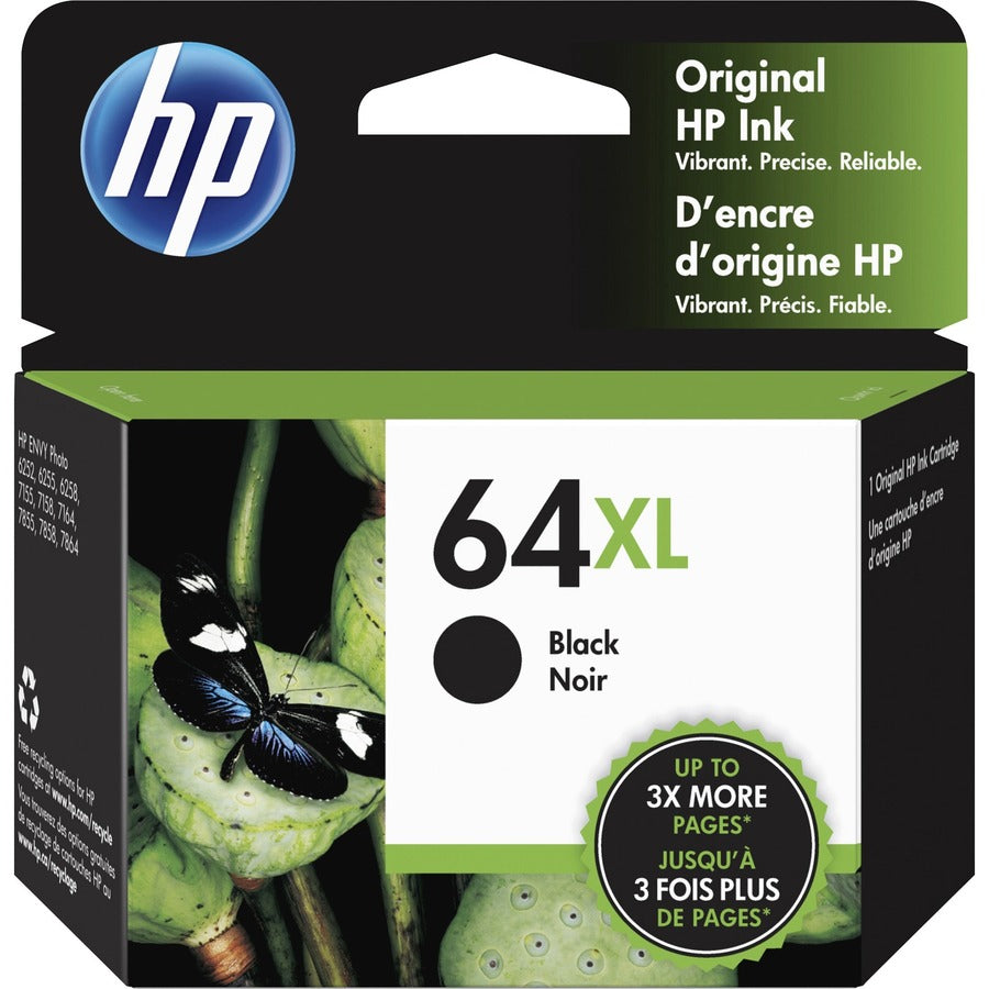 HP 64XL N9J92AN High-yield Ink Cartridge, Black - 600 Pages