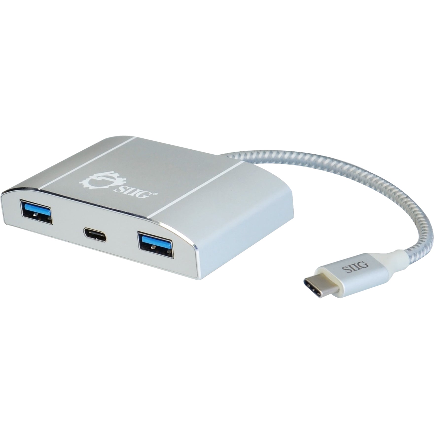 SIIG JU-H30C11-S1 USB-C vers Hub USB 3.0 à 4 Ports avec Chargement PD - Augmenter les Options de Connectivité