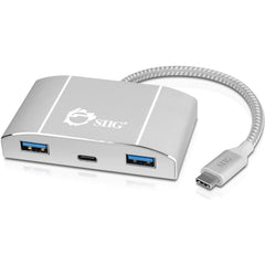 SIIG USB-C Hub with 4 USB 3.0 Ports, Power Delivery Charging, 5Gbps Transfer Speed, Aluminum Housing, Compatible with MacBook Chromebook HP Laptop, Silver - JU-H30C11-S1 (2 Year Warranty)