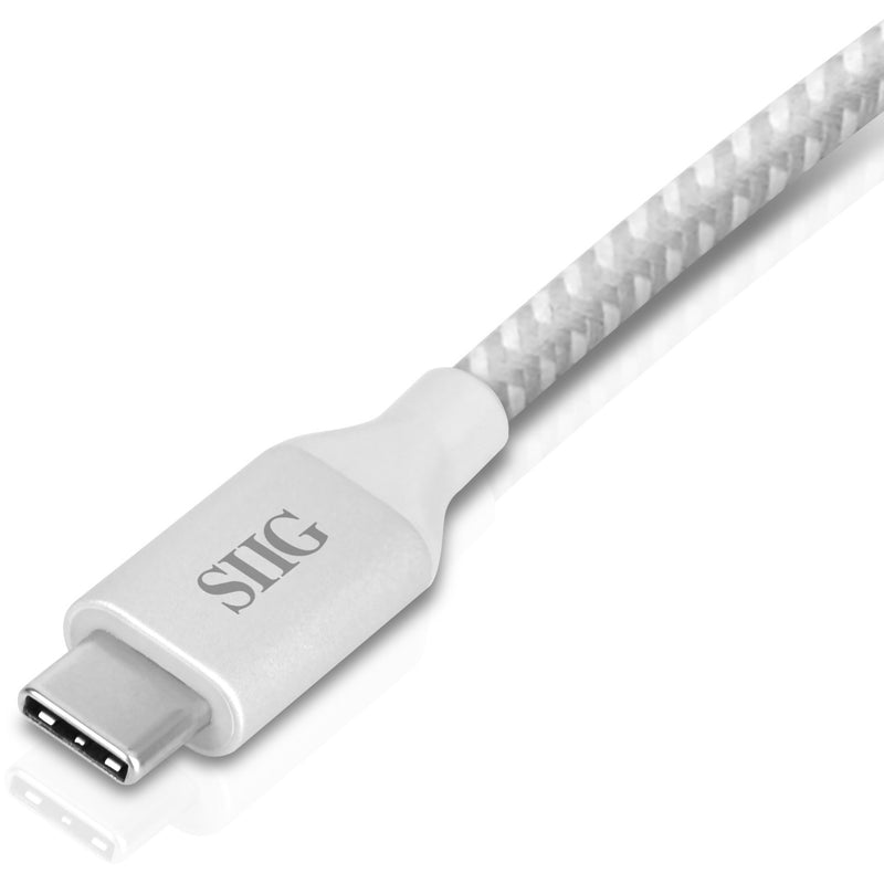 Close-up of SIIG USB-C connector and braided cable