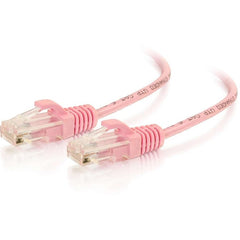 C2G Cat6 Snagless Slim Network Cable, 3ft Pink Ethernet Patch Cable, 28 AWG, RJ-45 Male/Male, Enhanced Airflow Design, Strain Relief Boot, Minimized NEXT (Lifetime Warranty)