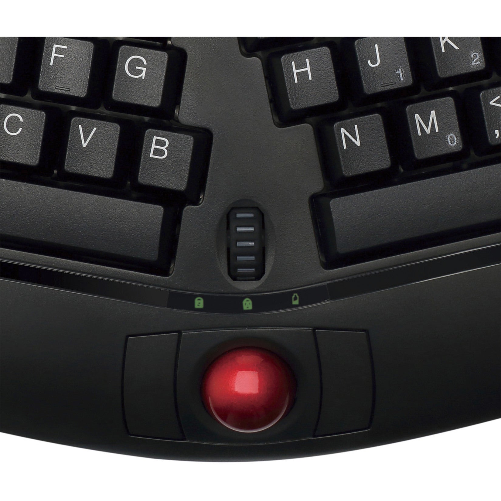 广东言 科技 有限公司  - 华德士  Adesso WKB-3150UB Tru-Form 媒体 3150 无线 人体工程学 跟踪球 键盘，2.4 GHz，分割 布局，手掌 托架