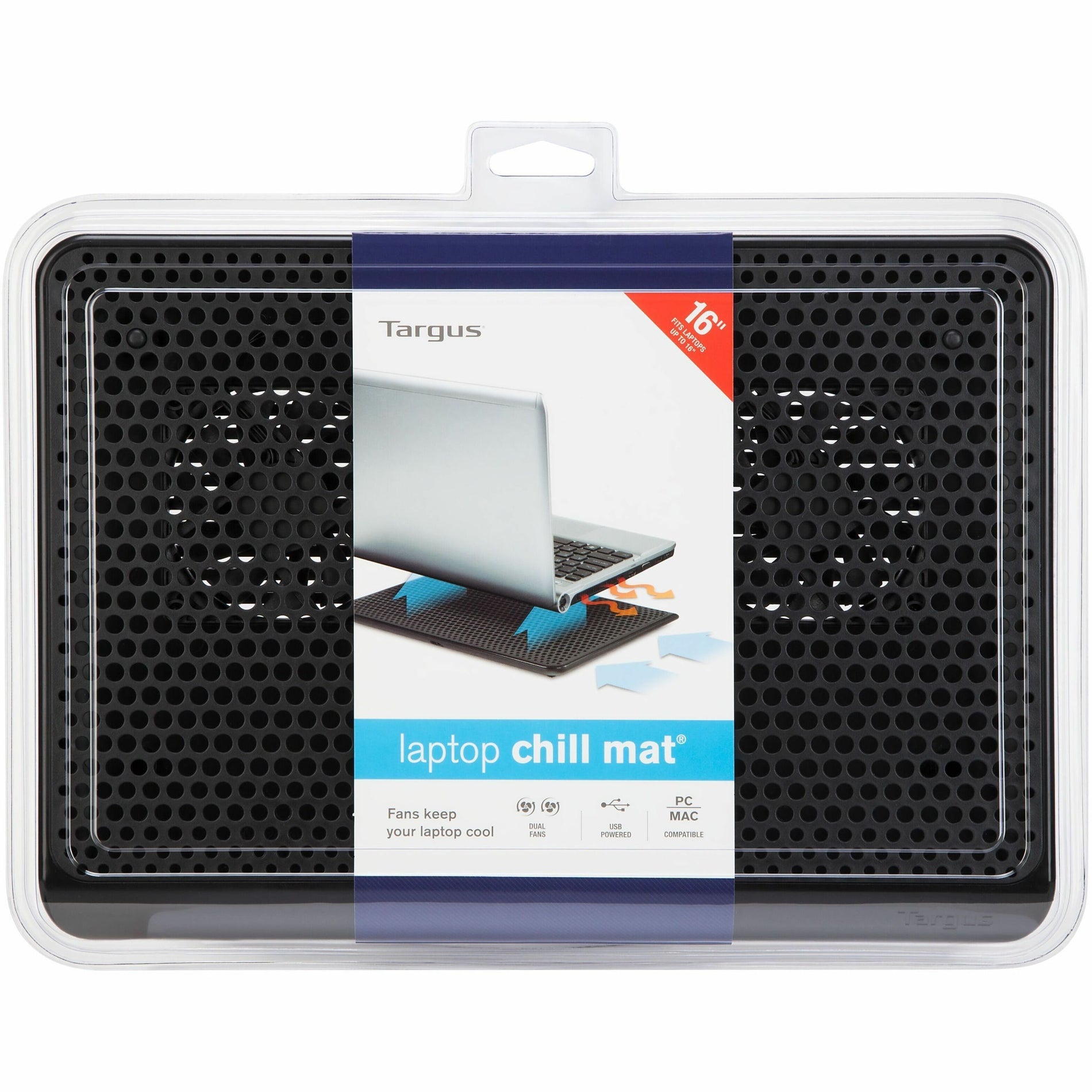 Targus AWE61US 16" Almohadilla de Enfriamiento Doble Ventilador Alfombrilla de Enfriamiento Alimentada por USB