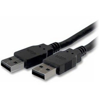 Black USB 3.0 Type-A male to male cable with molded strain relief connectors, 15 feet in length