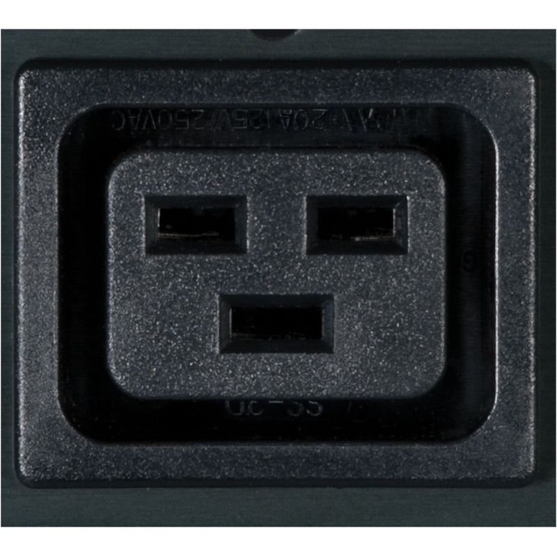 Close-up view of C19 power outlet