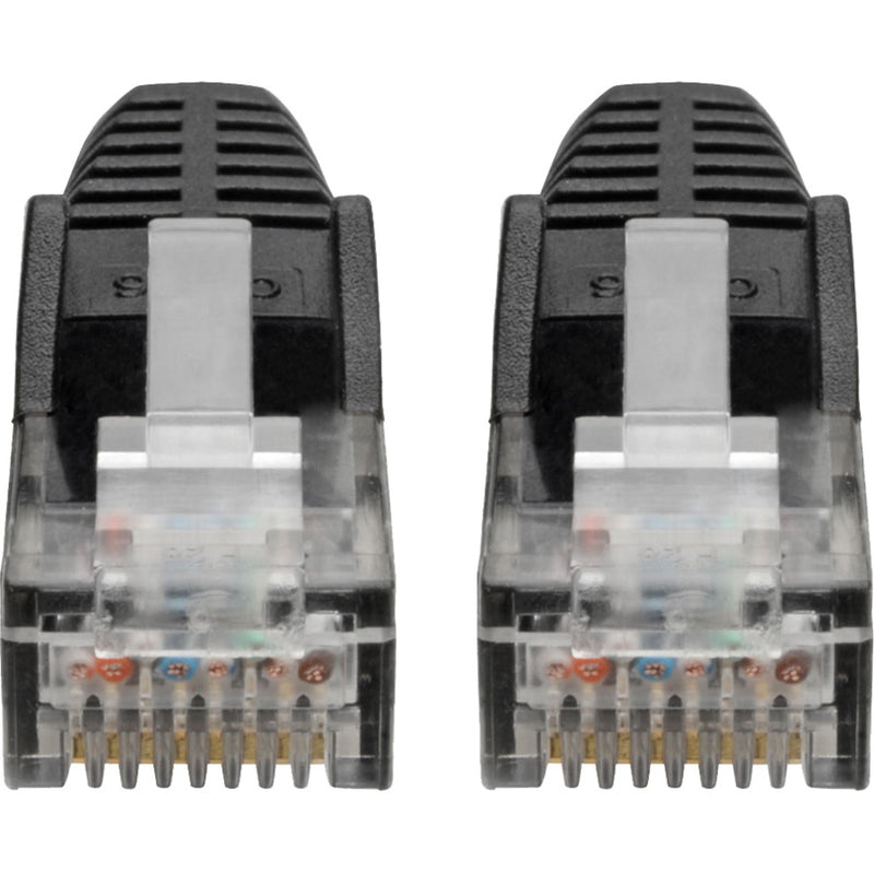 Detailed view of RJ-45 connector pins and internal wiring configuration