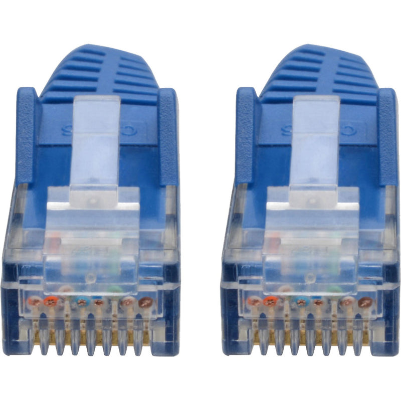 Detailed view of RJ45 connector pins and internal wiring configuration