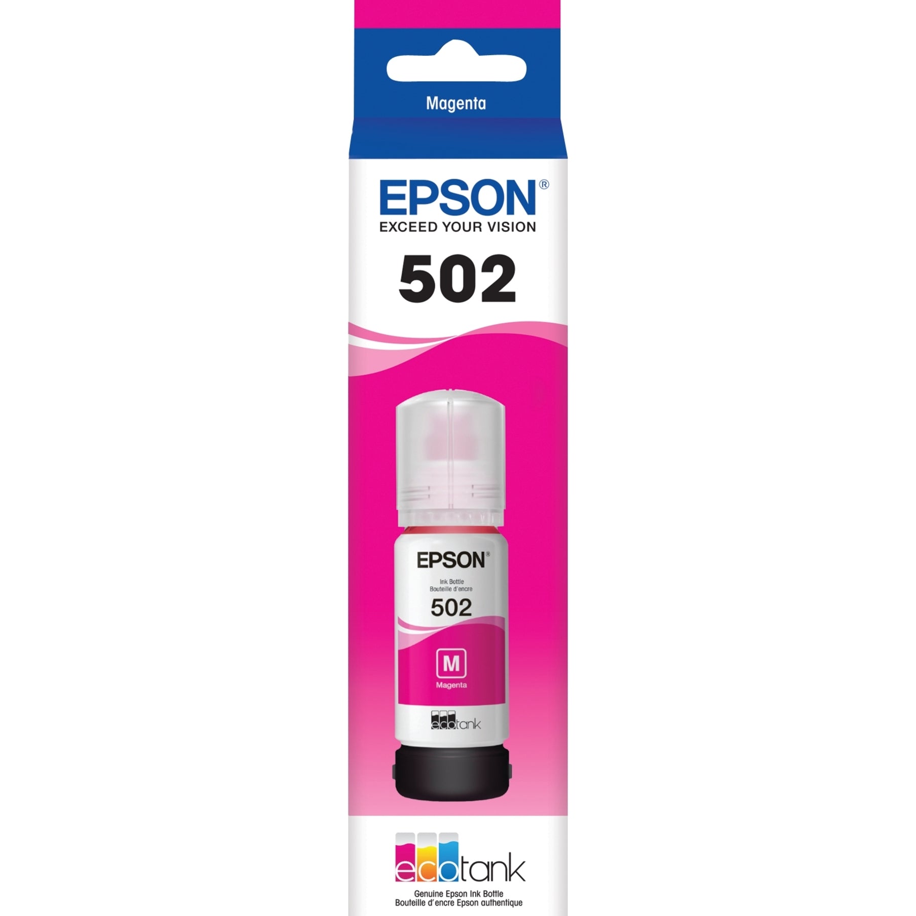 Botella de Tinta Magenta Epson T502 T502320-S - Kit de Recarga de Tinta para Impresoras Epson WorkForce EcoTank