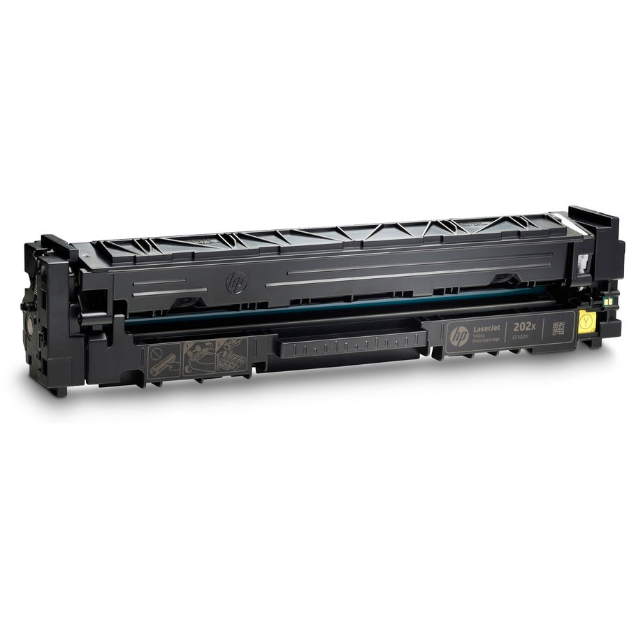 Side view of HP 202X yellow toner cartridge showing internal construction-alternate-image2