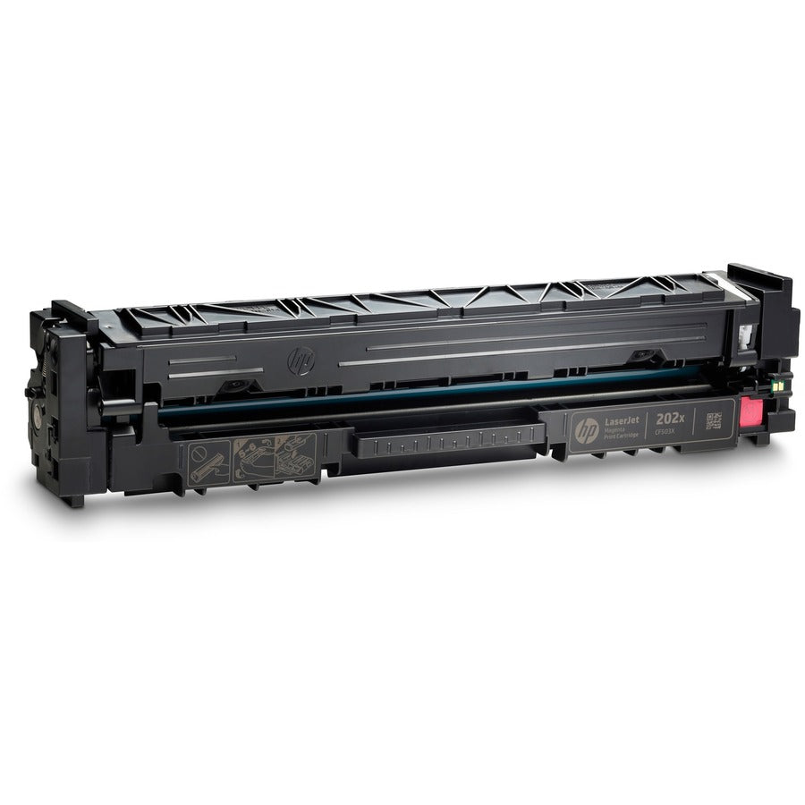 Side view of HP 202X magenta toner cartridge showing internal construction-alternate-image2