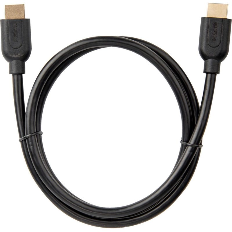 High-speed HDMI 2.0 cable with gold-plated connectors and black housing shown in full length