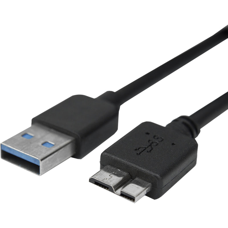 Angled view of USB 3.0 cable connectors showing build quality and blue USB indicators