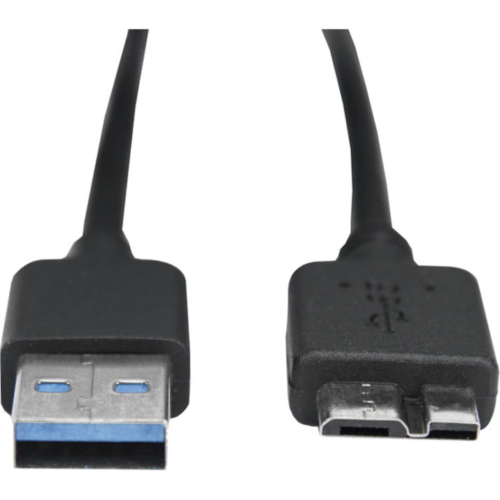 Close-up view of USB 3.0 Type A and Micro B connectors showing blue USB 3.0 ports