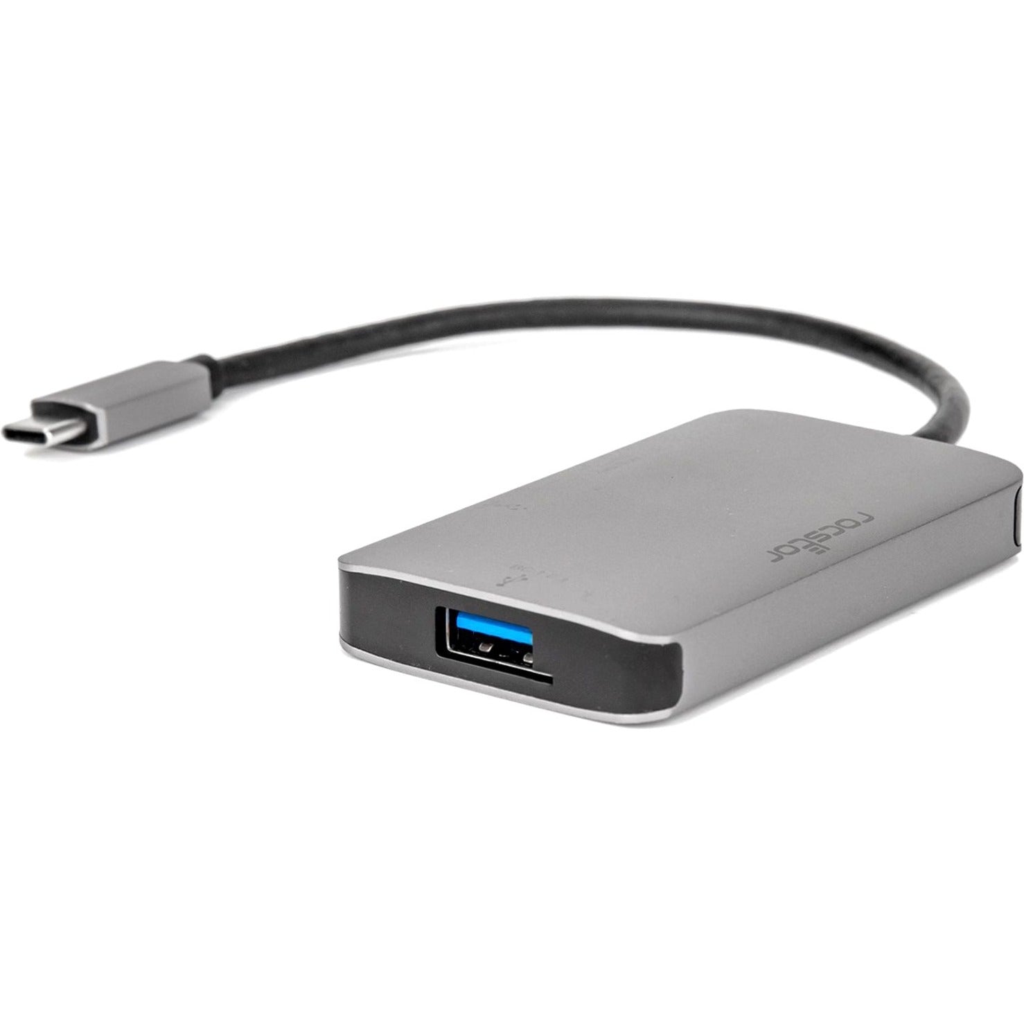 Rocstor Y10A176-S1 Adaptateur multiport USB-C vers HDMI - Convertisseur USB-C vers HDMI / USB-C (3.1) / USB 3.0 Argent